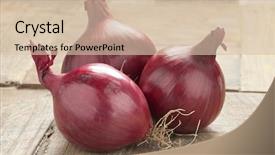  Presentation with red onion - Slide set with whole red onions background and a  colored foreground