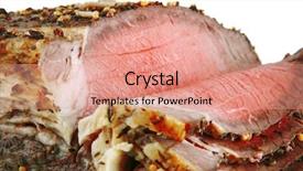  Presentation with roast beef - Audience pleasing slide set consisting of whole-roast-beef-slice-isolated backdrop and a coral colored foreground