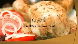  Presentation with tomato - Presentation design having whole-roast-chicken-with-fresh background and a yellow colored foreground