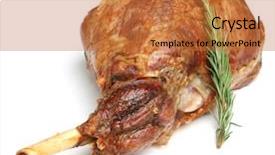  Presentation with 7 bone roast - Slides consisting of whole roast leg of lamb background and a red colored foreground