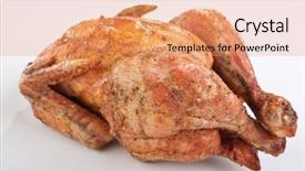  Presentation with roasted chicken - Slides featuring whole roasted chicken on white background background and a coral colored foreground