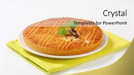  Presentation with butter - Amazing theme having whole round butter cake on a plate backdrop and a white colored foreground