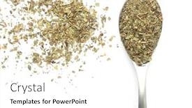  Presentation with sweet basil - Presentation design consisting of whole-sweet-basil background and a white colored foreground