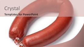  Presentation with halal - Cool new slide set with whole-traditional-turkish-halal-sucuk backdrop and a coral colored foreground