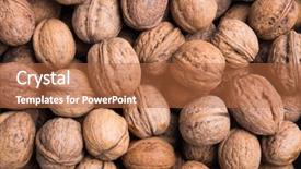  Presentation with coconut shell fresh whole - Amazing presentation design having whole walnut shells or kernels backdrop and a red colored foreground