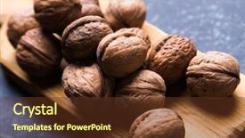  Presentation with coconut shell fresh whole - Colorful PPT theme enhanced with whole walnut shells or kernels backdrop and a tawny brown colored foreground