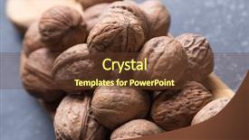  Presentation with coconut shell fresh whole - Cool new slide deck with whole walnut shells or kernels backdrop and a tawny brown colored foreground