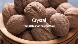  Presentation with coconut shell fresh whole - Audience pleasing slide deck consisting of whole walnut shells or kernels backdrop and a tawny brown colored foreground