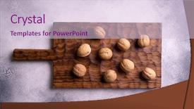  Presentation with dried fruits seeds nuts walnuts - Presentation theme enhanced with whole walnuts on wooden carved background and a lemonade colored foreground