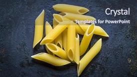  Presentation with penne pasta - Beautiful presentation featuring whole wheat - dry penne pasta in bowl backdrop and a tawny brown colored foreground