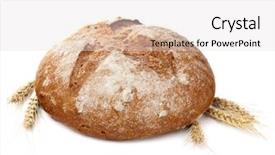  Presentation with healthy - Audience pleasing presentation consisting of whole wheat - healthy bread isolated backdrop and a light gray colored foreground