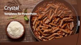  Presentation with rustic herbs on wood - Slides enhanced with whole wheat - high-angle shot of a frying background and a tawny brown colored foreground