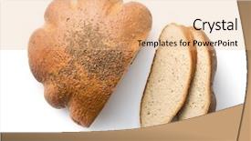  Presentation with bread - Colorful PPT theme enhanced with whole wheat - sliced loaf of bread isolated backdrop and a coral colored foreground