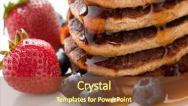  Presentation with blueberries - Slides having whole wheat - studio shot of pancakes background and a tawny brown colored foreground
