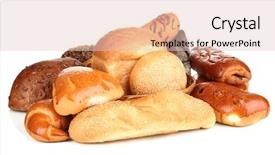  Presentation with frames isolated on white brown - Cool new presentation theme with whole wheat - variety of bread isolated backdrop and a lemonade colored foreground