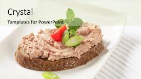  Presentation with wheat - Theme featuring whole wheat bread and pate background and a soft green colored foreground