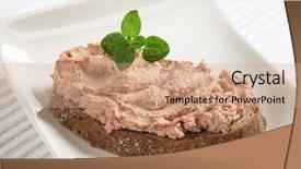 Presentation with wheat - Presentation theme consisting of whole wheat bread and pate background and a coral colored foreground