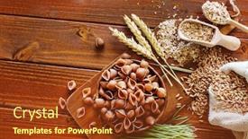  Presentation with wheat - Slide deck consisting of whole wheat pasta background and a tawny brown colored foreground