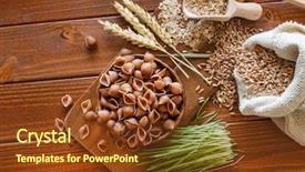 Presentation with pasta - Amazing presentation design having whole wheat pasta backdrop and a tawny brown colored foreground