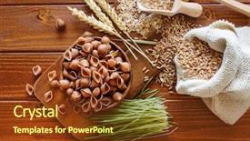  Presentation with pasta - PPT theme consisting of whole wheat pasta background and a tawny brown colored foreground