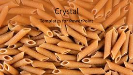  Presentation with whole wheat flour - Slide set featuring whole wheat penne rigate closeup background and a gold colored foreground