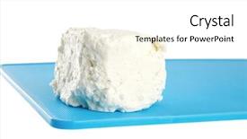  Presentation with feta cheese - Slides consisting of whole white light feta cheese background and a  colored foreground
