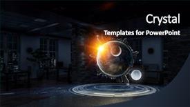  Presentation with world at your hand - Theme consisting of whole world in hand mixed background and a  colored foreground