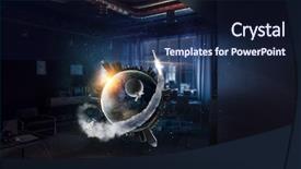  Presentation with world at your hand - Colorful slide deck enhanced with whole world in hand mixed backdrop and a  colored foreground