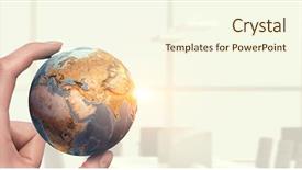  Presentation with world at your hand - Audience pleasing slide set consisting of whole world in hand mixed backdrop and a cream colored foreground