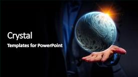  Presentation with world - Amazing slide set having whole world in hands mixed backdrop and a black colored foreground