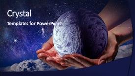  Presentation with world - Slides with whole world in hands mixed background and a  colored foreground