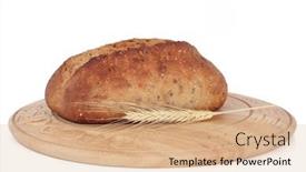  Presentation with rustic - Theme consisting of wholegrain-bread-loaf background and a coral colored foreground