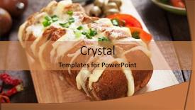 Presentation with mozzarella cheese - Colorful PPT theme enhanced with wholegrain bread stuffed with cheddar backdrop and a coral colored foreground