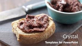  Presentation with olive - Amazing PPT theme having rusks - wholegrain crostini with olive paste backdrop and a tawny brown colored foreground