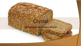  Presentation with bread - Cool new presentation theme with wholemeal bread on white background backdrop and a gold colored foreground