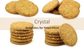  Presentation with cookies - PPT theme consisting of wholemeal-cookies-on-a-white background and a yellow colored foreground