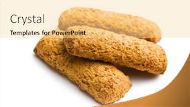  Presentation with cookies - Slide set consisting of digestive biscuit - wholemeal cookies on white background background and a blonde colored foreground