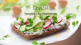  Presentation with vegetables - Beautiful PPT layouts featuring wholemeal sandwiches with fresh vegetables backdrop and a mint green colored foreground