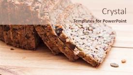  Presentation with healthy breakfast - Beautiful presentation design featuring wholemeal wholewheat bread on wooden table organic healthy food breakfast backdrop and a lemonade colored foreground