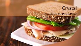  Presentation with sandwich - Cool new slide deck with wholeness life - cold cut turkey sandwich backdrop and a gold colored foreground