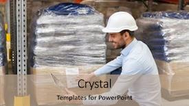  Presentation with export - Colorful slides enhanced with wholesale logistic business export backdrop and a coral colored foreground