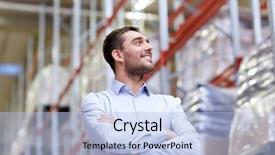  Presentation with export - Cool new PPT theme with wholesale logistic business export backdrop and a light blue colored foreground