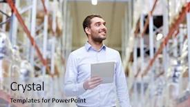  Presentation with wholesale - Cool new slides with wholesale logistic business export backdrop and a light blue colored foreground