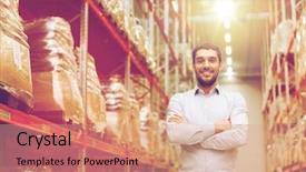  Presentation with wholesale - Theme consisting of wholesale logistic business export background and a coral colored foreground