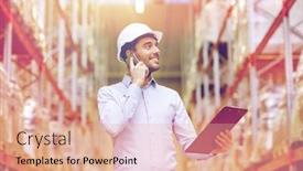  Presentation with wholesale - Presentation design having wholesale-logistic-business-export background and a coral colored foreground