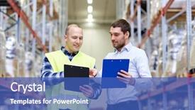  Presentation with export - Beautiful PPT layouts featuring wholesale logistic people and export backdrop and a teal colored foreground