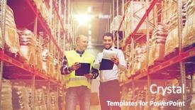  Presentation with export - PPT theme having wholesale logistic people and export background and a  colored foreground