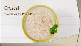  Presentation with soft oatmeal cookies - Audience pleasing slides consisting of wholesome - bowl of oatmeal porridge backdrop and a lemonade colored foreground