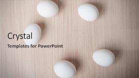  Presentation with wooden - Slides having wholesome - eggs on the wooden table background and a soft green colored foreground