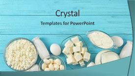  Presentation with dairy products - Presentation design enhanced with wholesome - fresh dairy products and eggs background and a arctic colored foreground